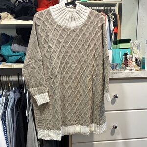 Mersea Cable Knit Mockneck Sweater OS